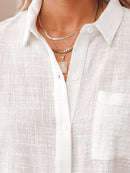 Camisa Manga Curta em Linho - Oferta Única